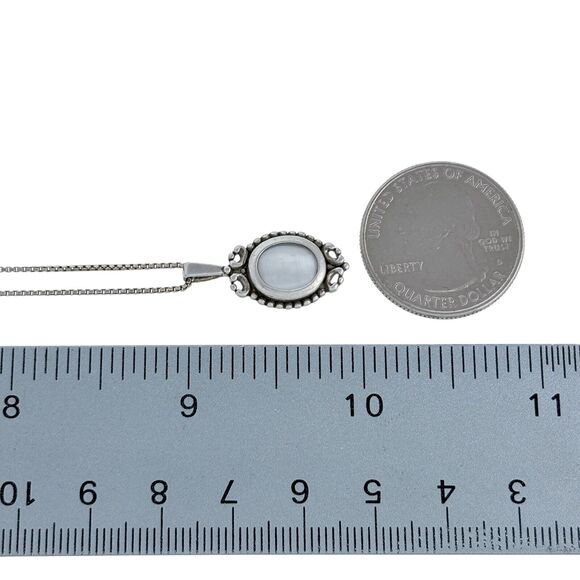 White Cat's Eye Pendant ONLY | Vintage Sterling Silver 925 - Picture 4 of 4